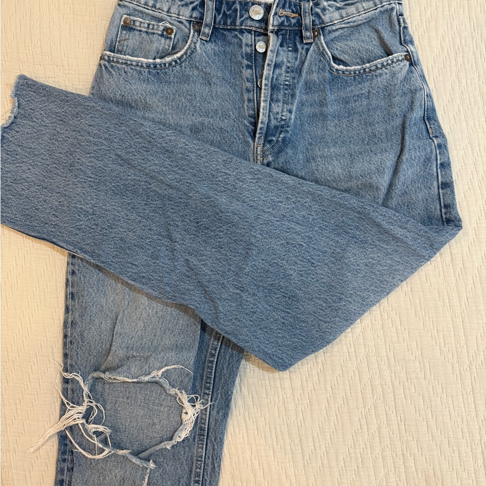 Zara High Rise Blue Jeans